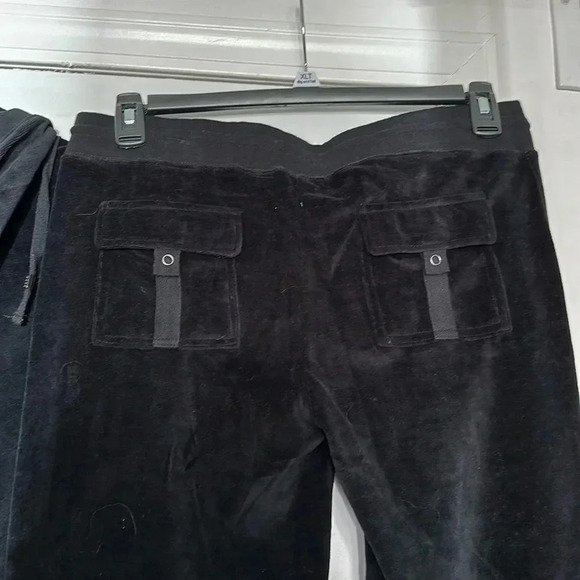 NWT BCBGMaxAzria Velvet Rhinestones Iridescent Roses Hoodie Track Suit 2-Piece - Picture 10 of 13